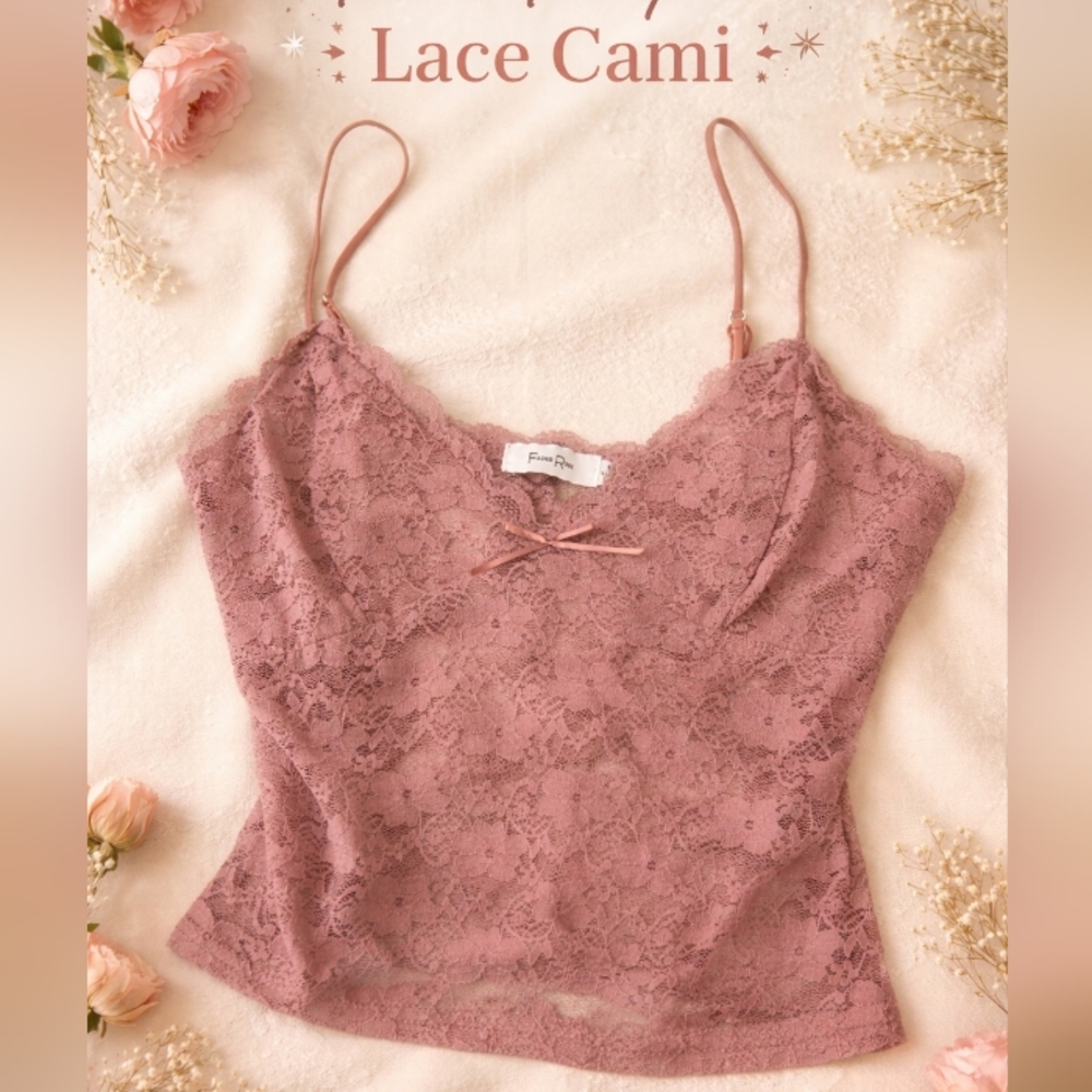 Pink Lace Camisole Top